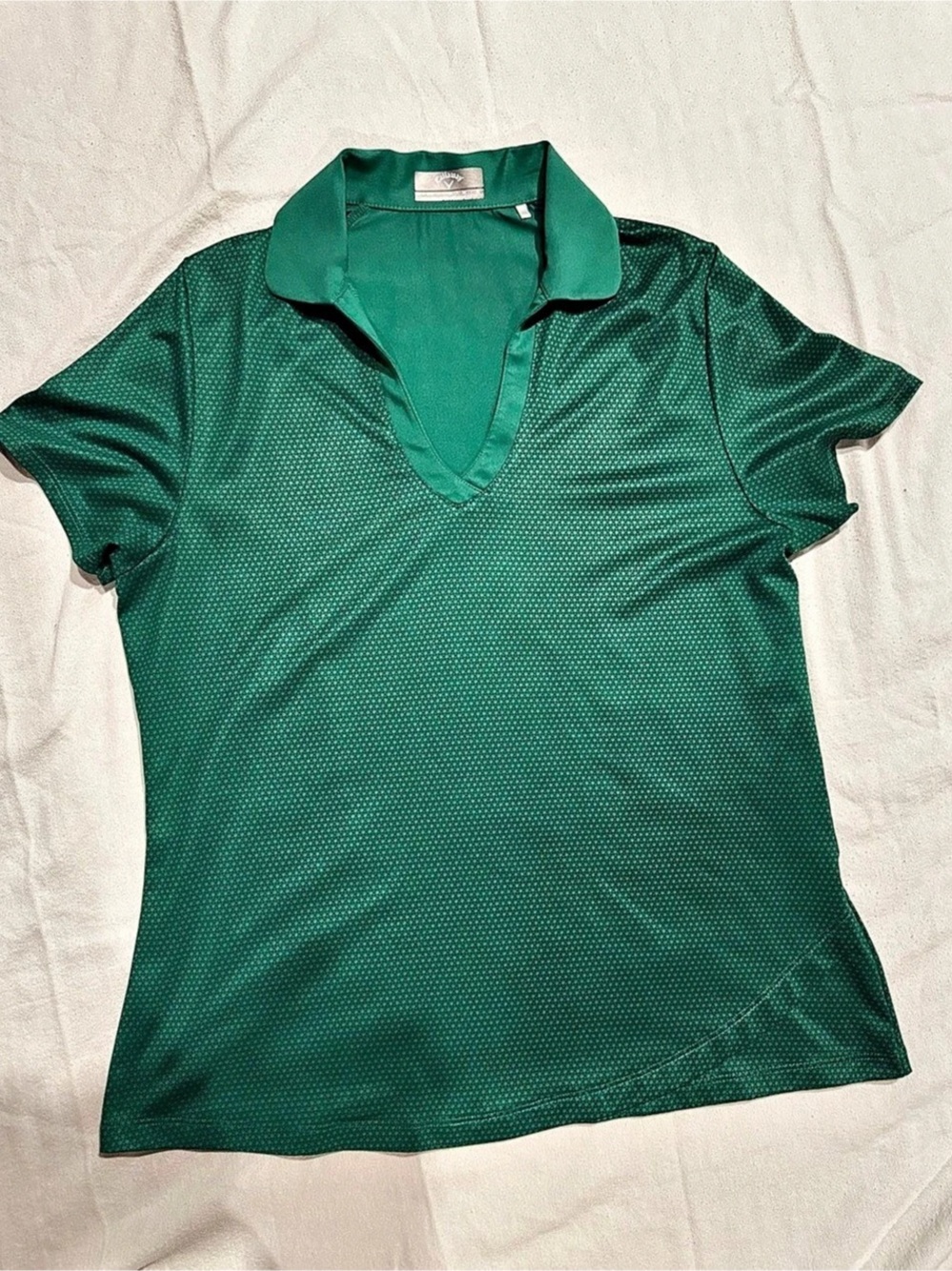 Callaway Opti-Dri Geometric Polo Green Short Sleeve Top